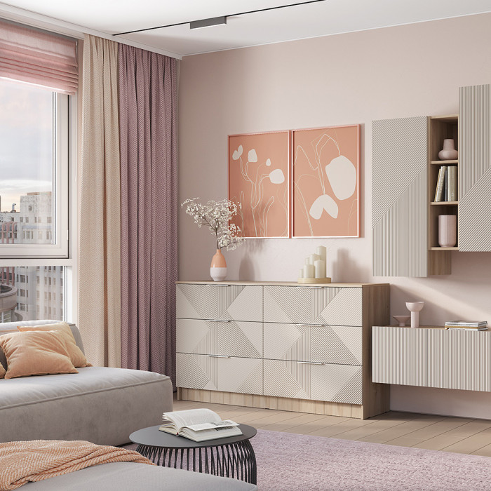 "Эмилия" КМ-04 комод Дуб смоки/Айриш (МФ03)