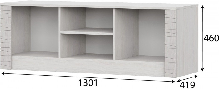 Гамма 20 Тумба для телевидеоаппаратуры (1300) Серия №4 Ясень анкор  светлый / Сандал светлый