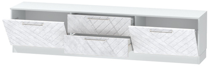 Тумба-4 под ТВ напольная "Иннэс-7", Белый/Бетон снежный