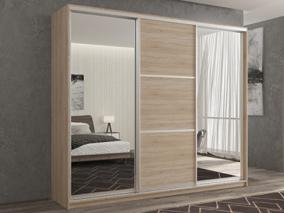 Шкаф-купе Кааппи 3 Сонома Светлый 180х45х230 см