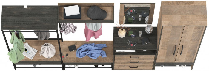 Трувор Прихожая 244, дуб гранж песочный/интра