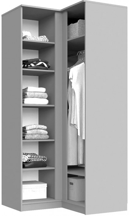 Челси Шкаф угловой прямой (Белый глянец, Белый)