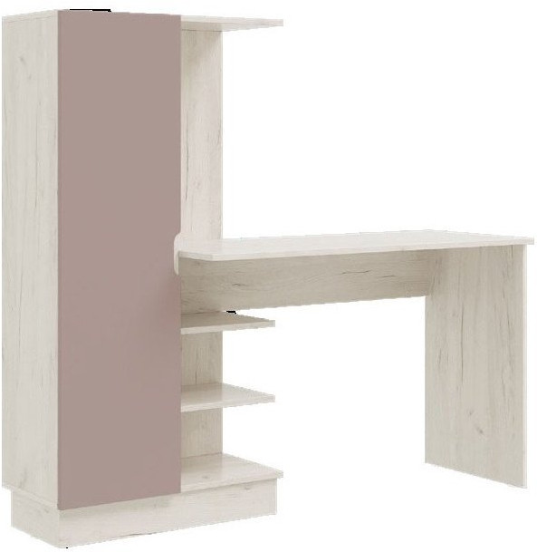 Юниор-4 Компьютерный стол (Шарли белый, Крафт белый)