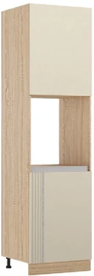 Кухня МДФ Карина Пенал (для встраиваемой бытовой техники) Пластер Аворио/Сонома