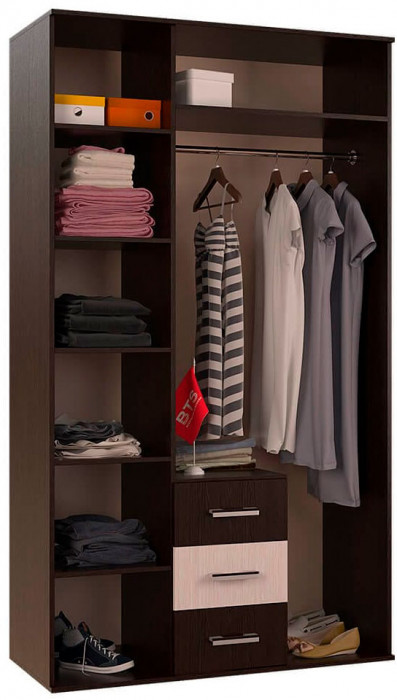 "Белла" шкаф 3-х створчатый (1200х2120х470) венге/дуб атланта (замена на венге/ясень белый)