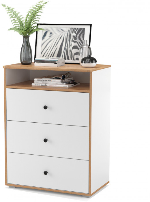 Вуди Компоновка № 48, цвет белый премиум/дуб крафт золотой, ШхГхВ 180х52,7х180 см., универсальная сборка