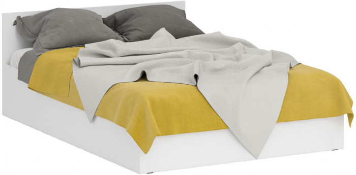 Кровать 1400 + Шкаф угловой Стандарт, цвет белый, ШхГхВ 143,5х203,5х70 + 81,2х81,2х200см., сп.м. 1400х2000 мм., без матраса, основание есть