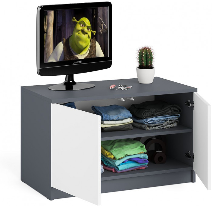 Мори Тумба/антресоль МА900.1, графит/белый