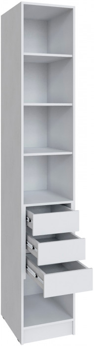 Шкаф-пенал Мадрид (0,4) с 3 ящ. внутри, Белый/Ателье светлое