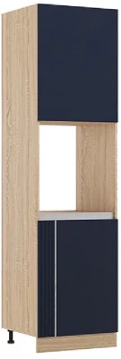 Кухня МДФ Карина Пенал (для встраиваемой бытовой техники) Пластер Индиго/Сонома