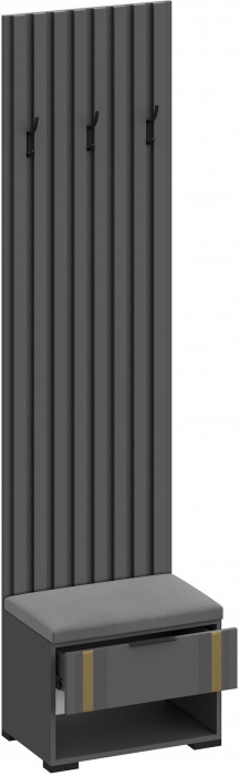 Модульная Прихожая Эмэ, набор №5, Графит/Графит золото, Simple 27