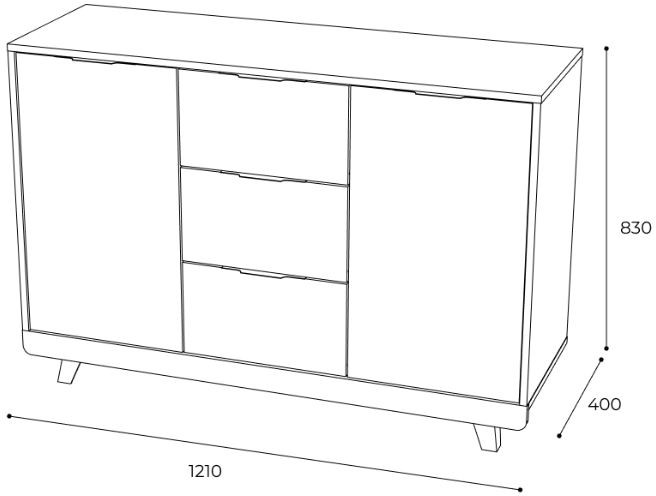 Комод "Мегаполис" КМ-15 Дуб каньон/M20 меркурий