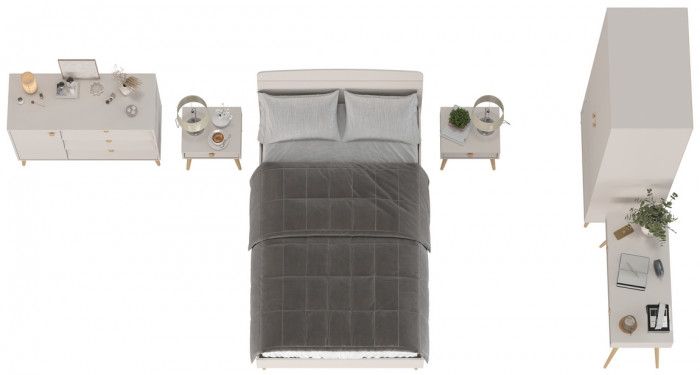 Афина Спальня 01-1200, кашемир серый