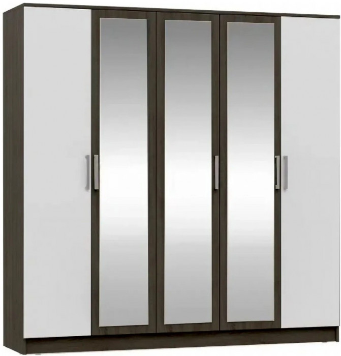 Мартина Шкаф для одежды 5-дверный (Белый глянец, Венге)