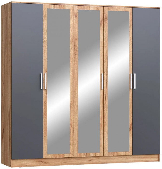 Мартина Шкаф для одежды 5-дверный (Белый глянец, Венге)