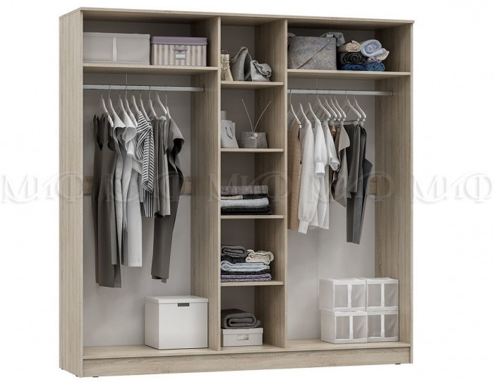 Мартина Шкаф для одежды 5-дверный (Белый глянец, Венге)