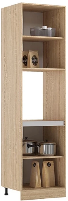 Кухня МДФ Карина Пенал (для встраиваемой бытовой техники) Пластер Блэк/Сонома