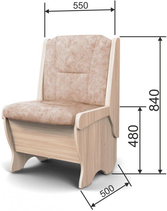 Скамья Лотос 550 ясень светлый/латте