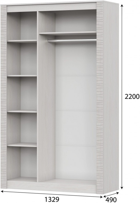 Гамма 20 Шкаф комбинированный 3х ств. Серия №4 Ясень Анкор светлый / Сандал светлый