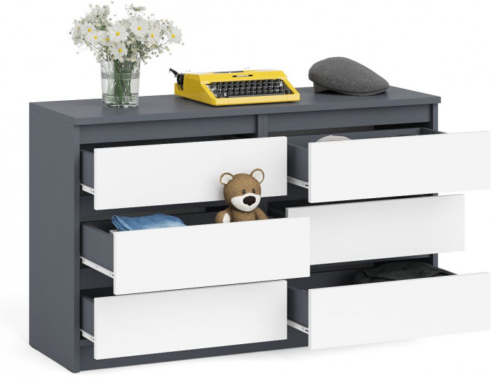 Мори Комод МК1200.6, графит/белый