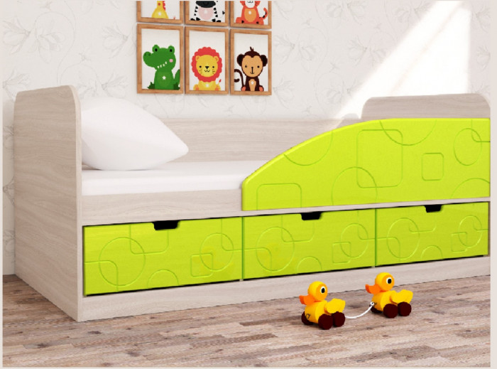 Кровать Бриз-4 80х160 Квадрат (Ирис/Белый/Правый)