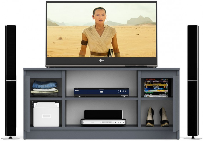 Мори Тумба ТВ МТВ1200.1, цвет графит, ШхГхВ 120,4х41х54,6 см.