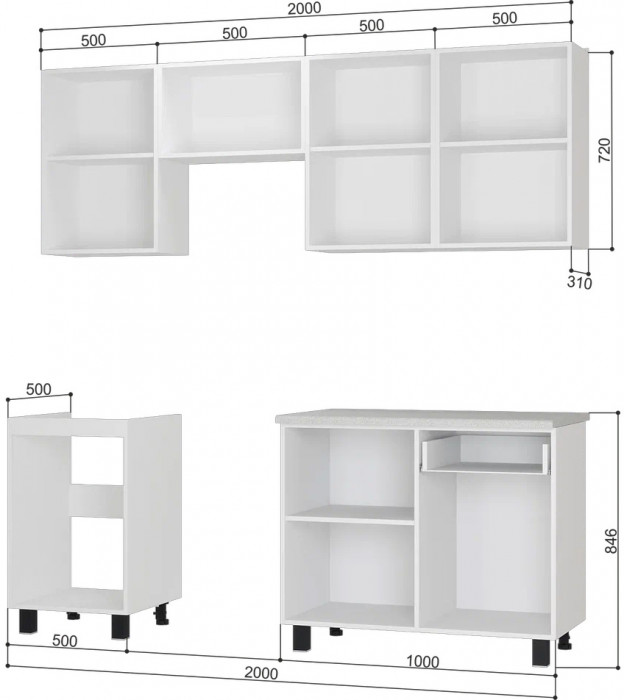 Кухня Сканди 2,0м №2, Комплектация №2