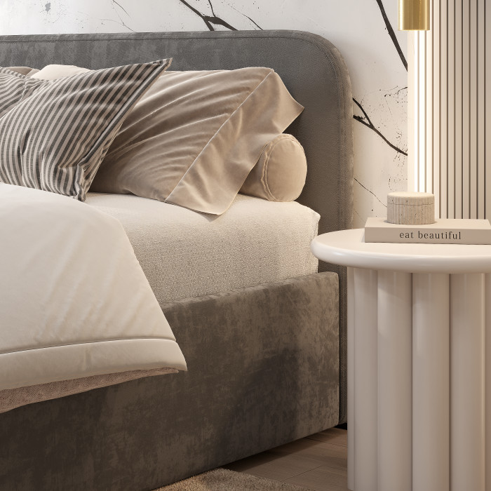 Кровать с проложками ДСП Лофт КР-18 (1,6м), Хром