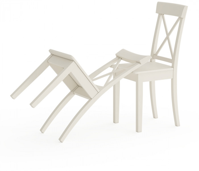 Два стула Мебель--24 Гольф-14 разборных, слоновая кость