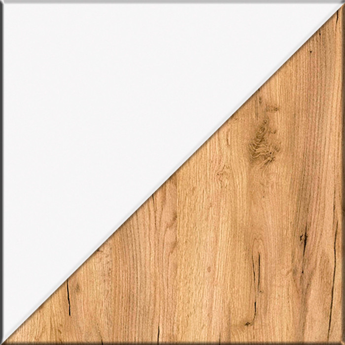 Октава 13.338 Шкаф для одежды, цвет белый шагрень/дуб крафт золотой/фасады МДФ белый шагрень и зеркало, ШхГхВ 64,4х35,3х197,6 см.