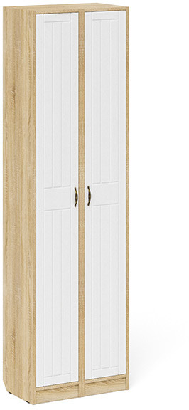 Прихожая П-6 Пенал + Пенал, цвет дуб сонома/фасады МДФ белое дерево фрезеровка прованс, ШхГхВ 60х35х210 см., универсальная сборка