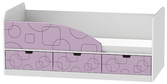 Кровать Бриз-4 80х160 Квадрат (Ирис/Белый/Левый)