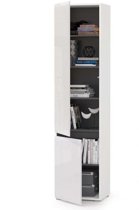 Сидней 13.200 Шкаф, корпус: белый/чёрный/фасады: МДФ белый глянец