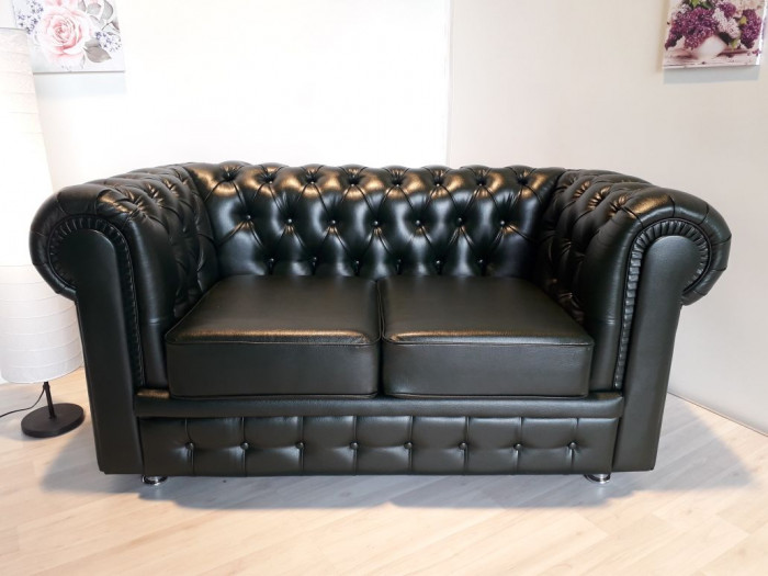 Диван Честер 2- х местный, черный
