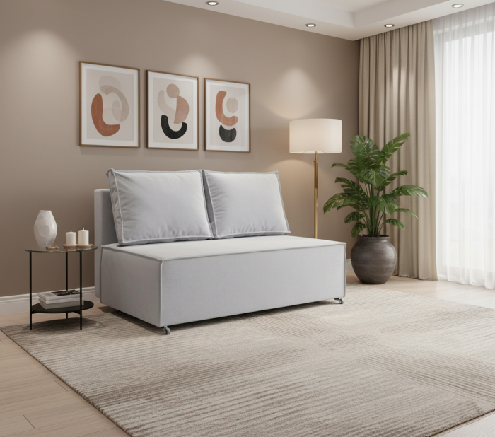 Диван-аккордеон Лофт мини 160х200, велюр серый