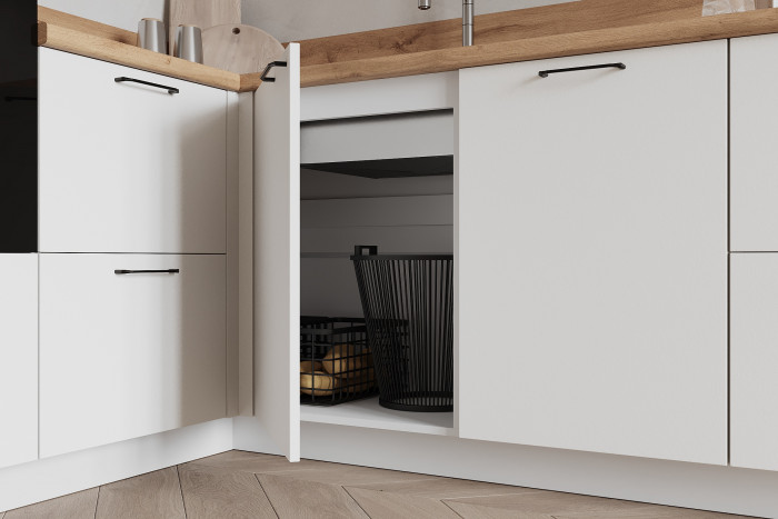 КГ Угловой 1500х2850 (с пм) , Белый софт матовый  Арника РМ в.3