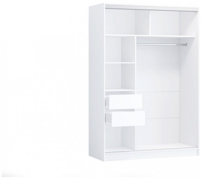 Шкаф-купе Альянс-10 ЛДСП 1700 + зеркала (графит)