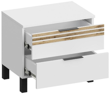 Модульная спальня Нао, набор №6, Белый/Профиль МДФ Дуб вотан