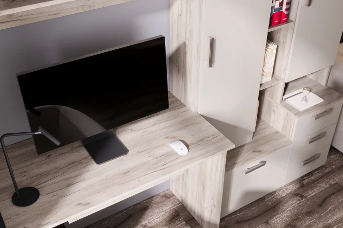 Стол компьютерный №6, Крафт серый/Кашемир