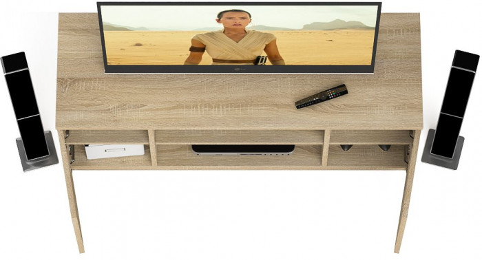 Мори Тумба ТВ МТВ1200.1, цвет дуб сонома, ШхГхВ 120,4х41х54,6 см.