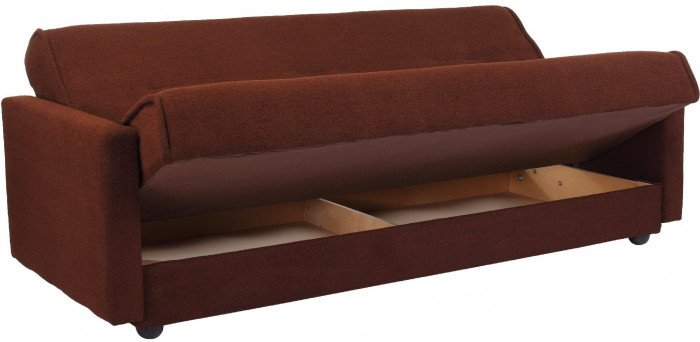 Раскладной диван-кровать, прямой, книжка, цвет коричневый, Милан 140