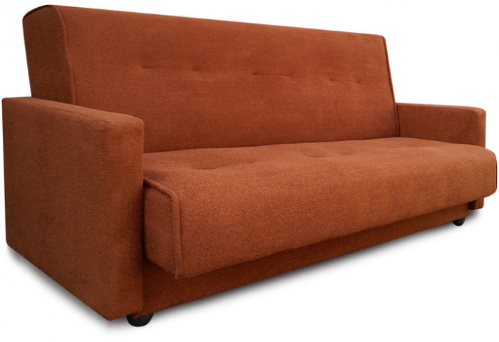 Раскладной диван-кровать, прямой, книжка, цвет коричневый, Милан 140