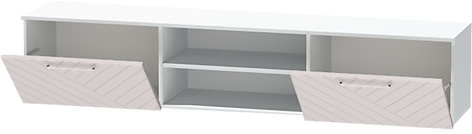 Тумба-2 под ТВ подвесная "Иннэс-7", Белый/Грэй софт