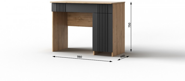 Стол туалетный "Оливия" - Белый текстурный/Ясень белый