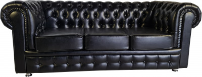 Диван Честер 3- х местный, черный