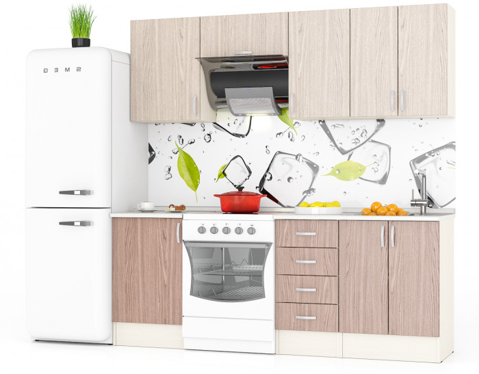 Кухня Мери 05 ШВ600+ШВ400+ШВв600+ШВ500+ШН600+ШН4Я400+ШН500, дуб/ясень шимо светлый/ясень шимо тёмный