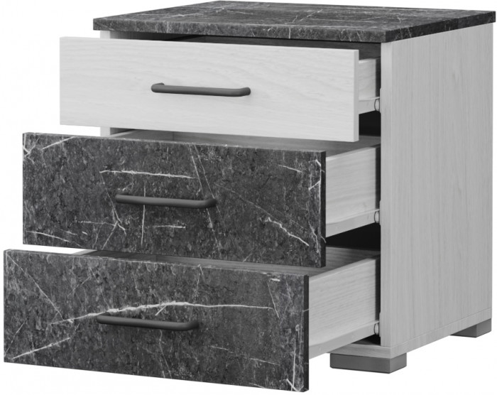 Спальня Теана, набор 1, Дуб крафт серый/МДФ светло-серый