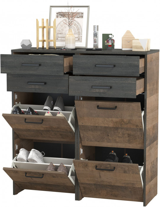 Трувор 13.241.06 Тумба для обуви + 13.241.06 Тумба для обуви, дуб гранж песочный/интра