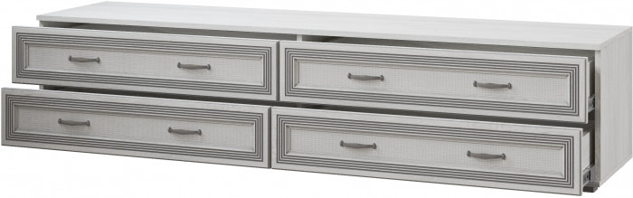 Модульная гостиная Ливорно, набор 1, Ясень анкор светлый/Патина серебро