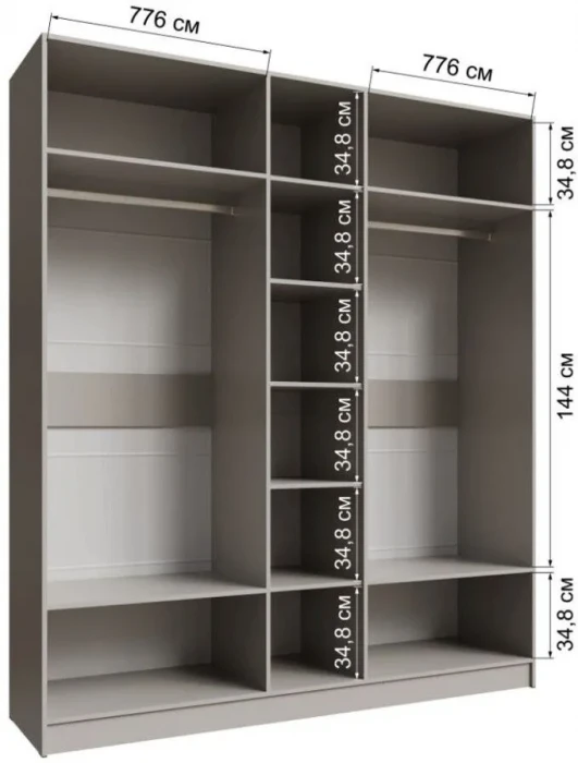 Шкаф Мадрид 2000 без зеркала графит серый